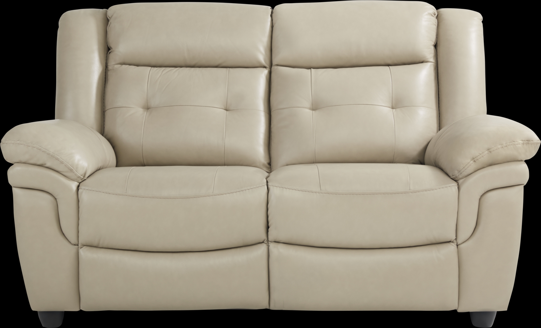 Ventoso Sand Leather Loveseat - Thumbnail - Image 1