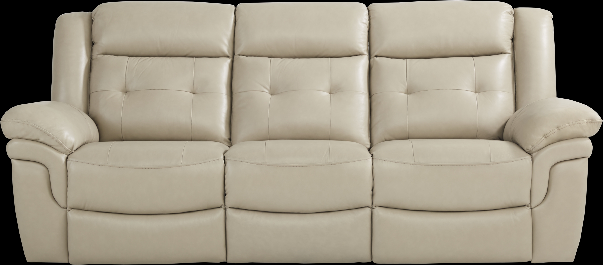 Ventoso Sand Leather Power Reclining Sofa - Thumbnail - Image 1