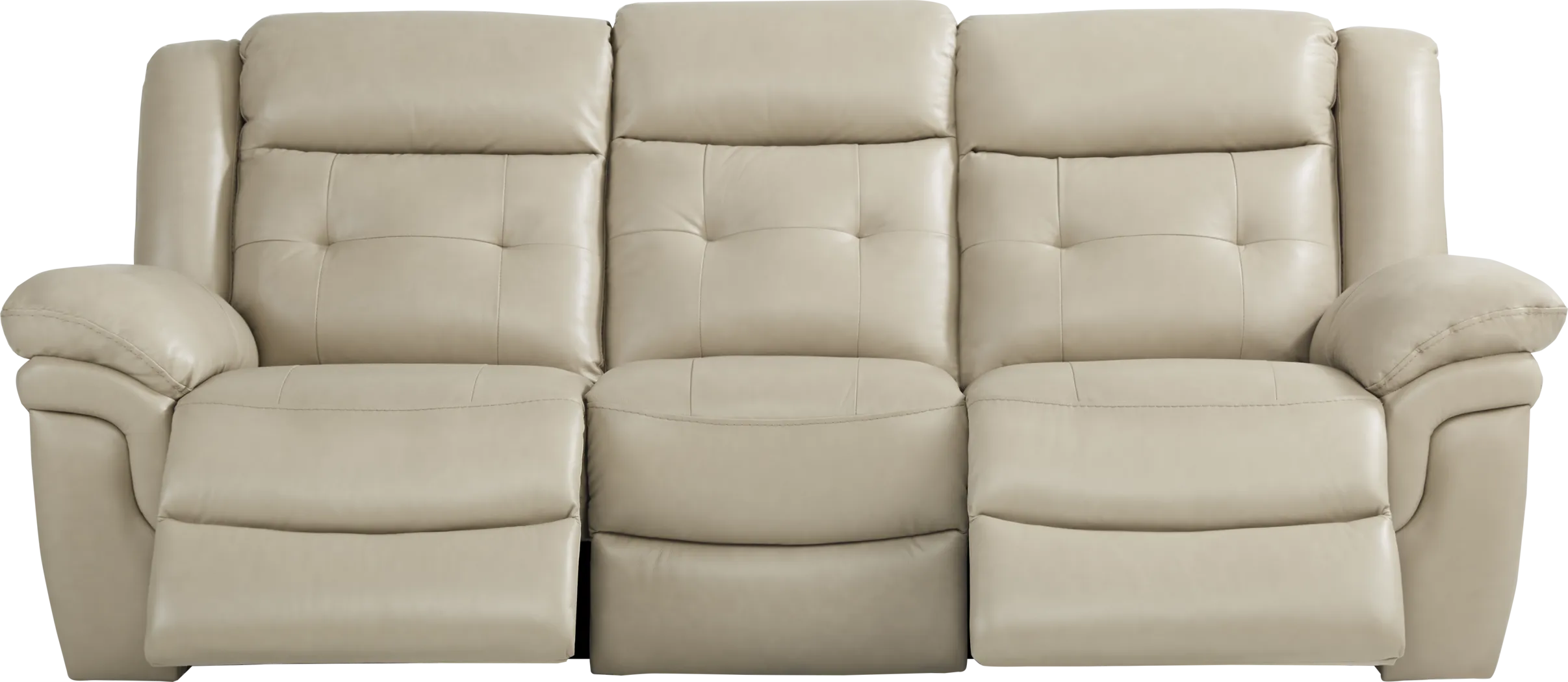 Ventoso Sand Leather 2 Pc Living Room with Reclining Sofa - Thumbnail - Image 3