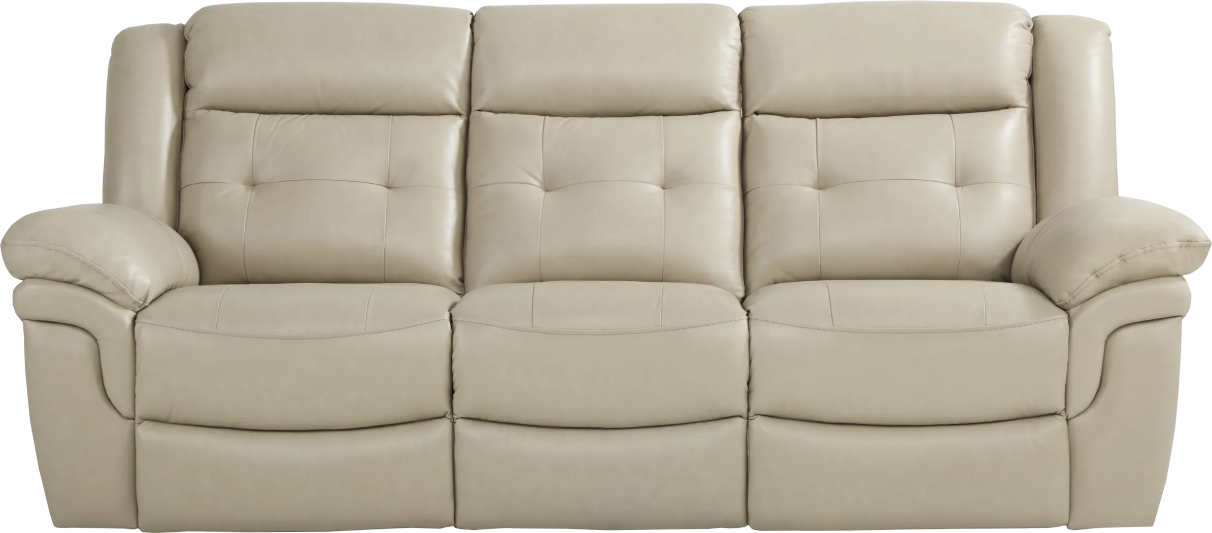 Ventoso Sand Leather 2 Pc Living Room with Reclining Sofa - Thumbnail - Image 2
