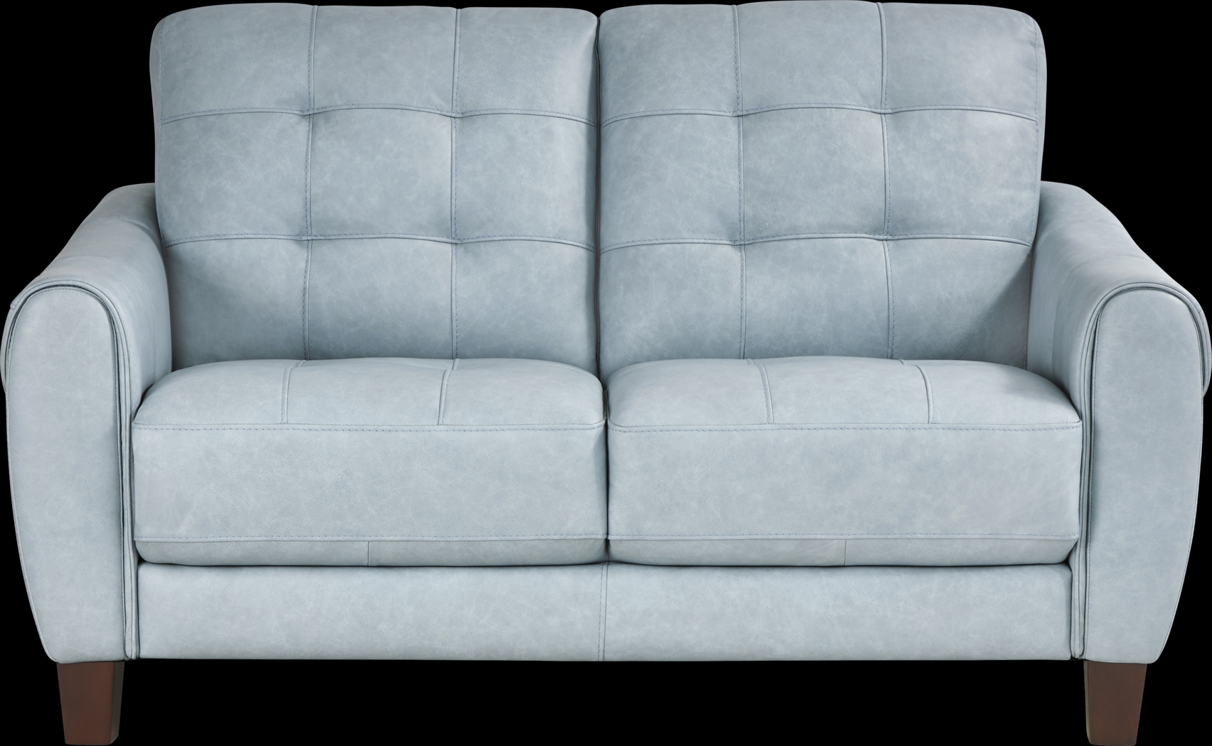 Ventura Square Blue Leather 5 Pc Living Room - Thumbnail - Image 5