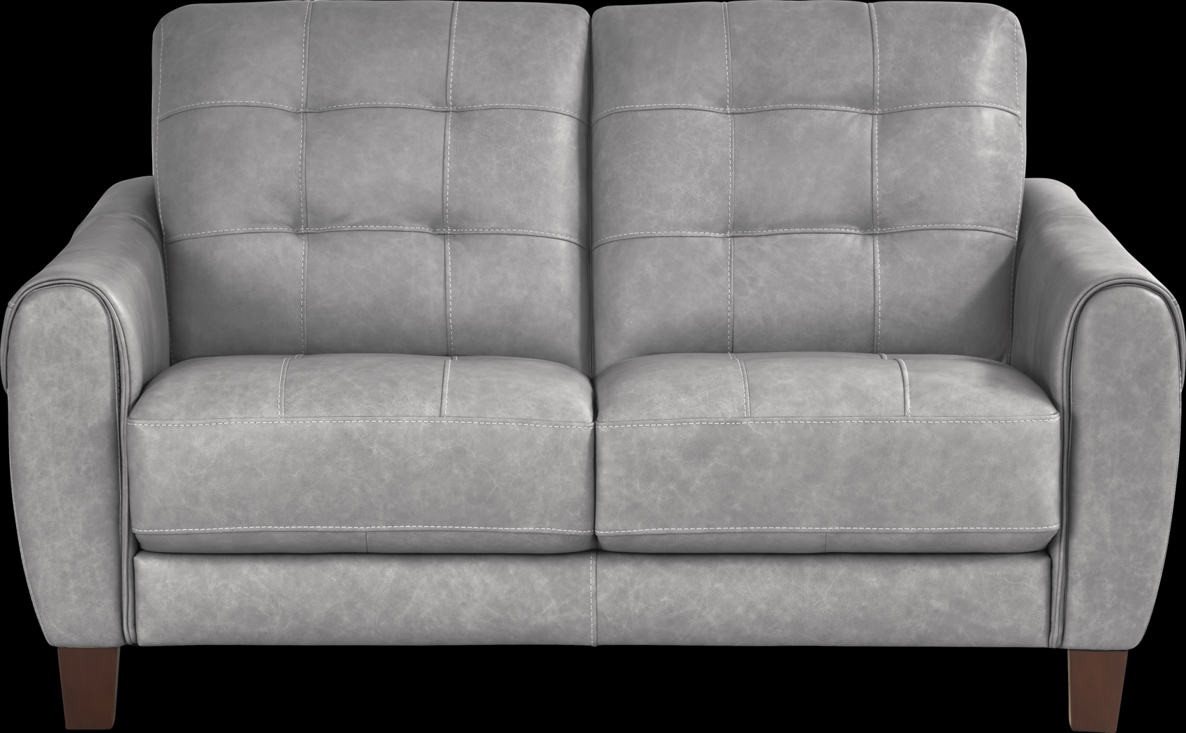 Ventura Square Gray Leather 7 Pc Living Room - Thumbnail - Image 5