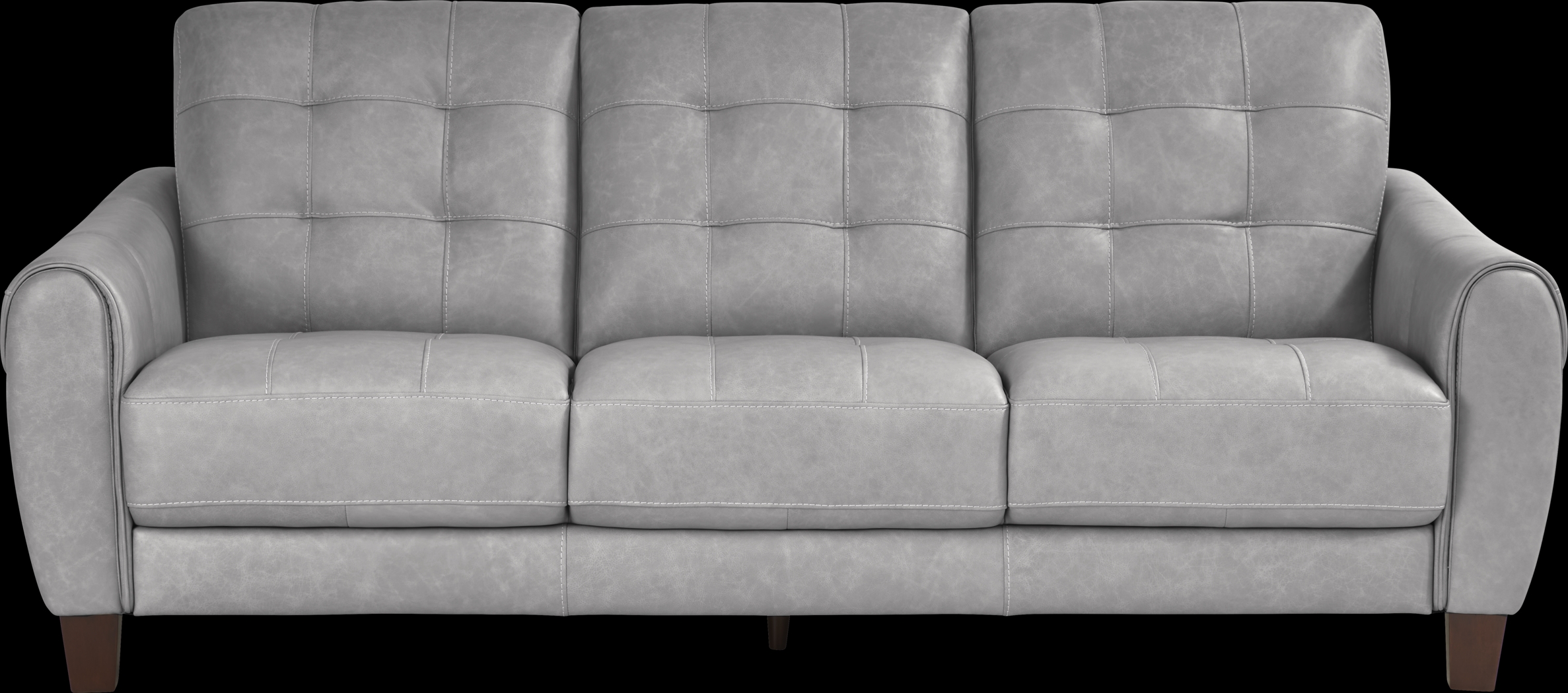 Ventura Square Gray Leather 7 Pc Living Room - Thumbnail - Image 2