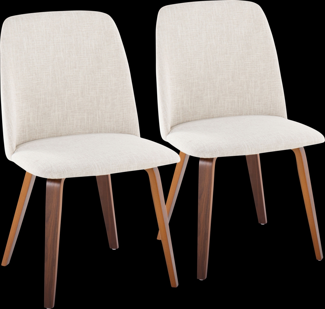 Verawood II Beige Dining Chair, Set of 2 - Thumbnail - Image 1