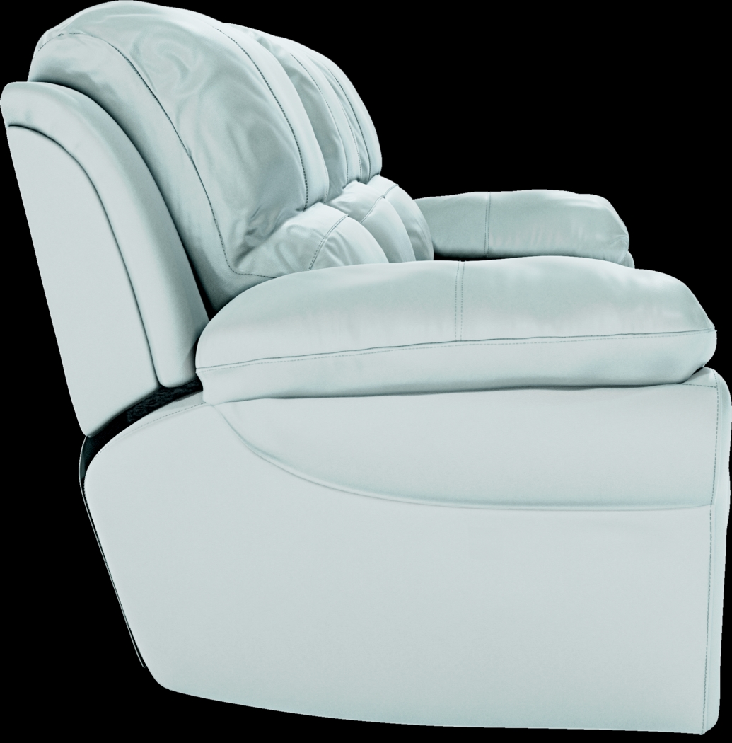 Vercelli Aqua Leather Power Reclining Sofa - Thumbnail - Image 3