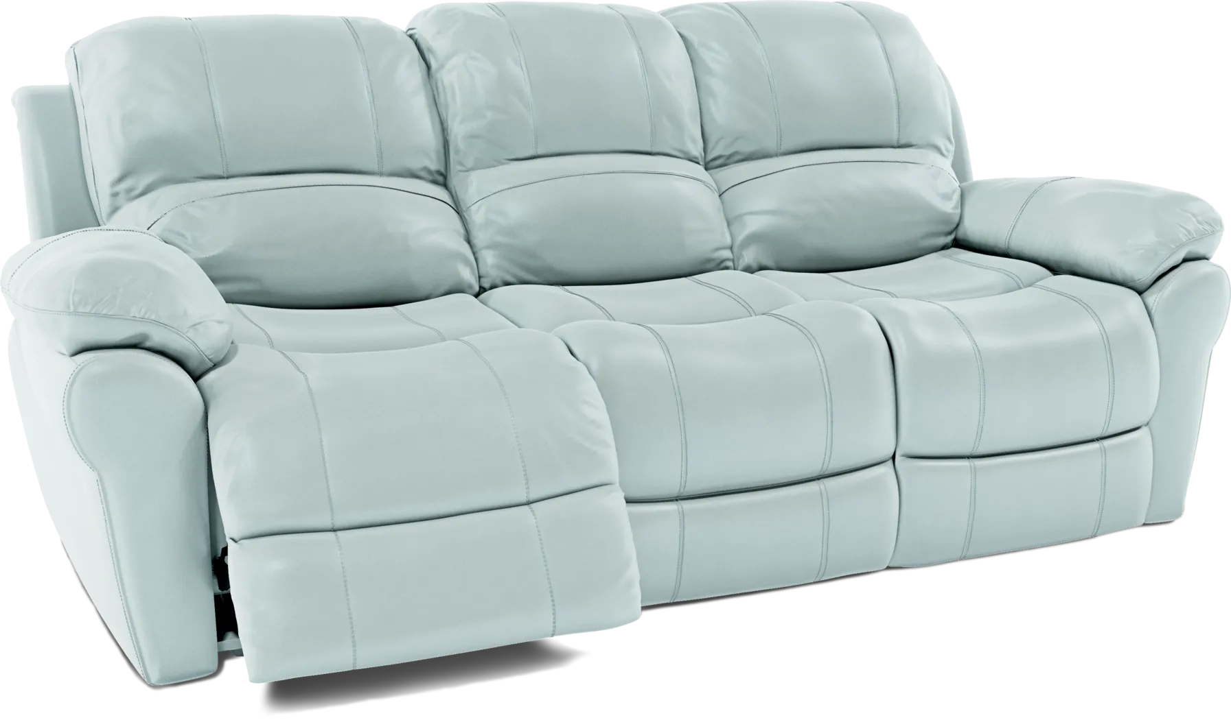 Vercelli Aqua Leather Power Reclining Sofa - Image 5