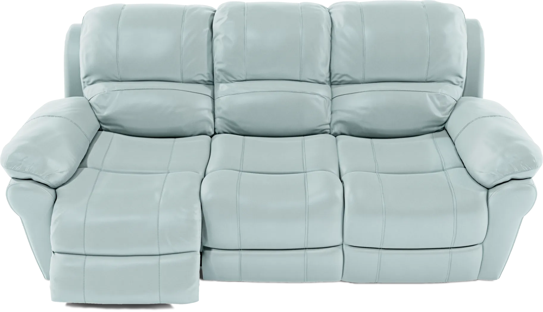 Vercelli Aqua Leather Power Reclining Sofa - Image 6