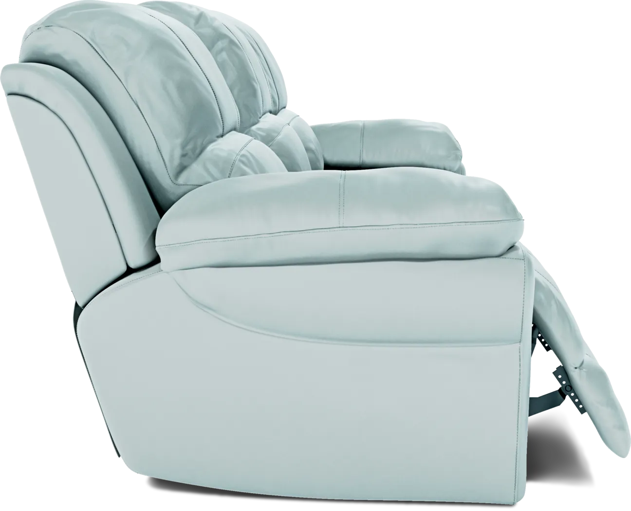 Vercelli Aqua Leather Power Reclining Sofa - Image 7