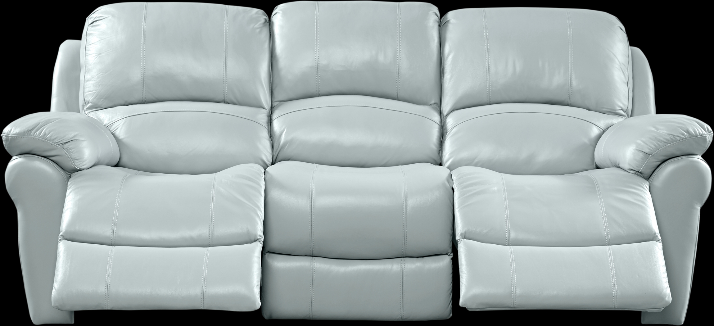 Vercelli Aqua Leather Reclining Sofa - Thumbnail - Image 3