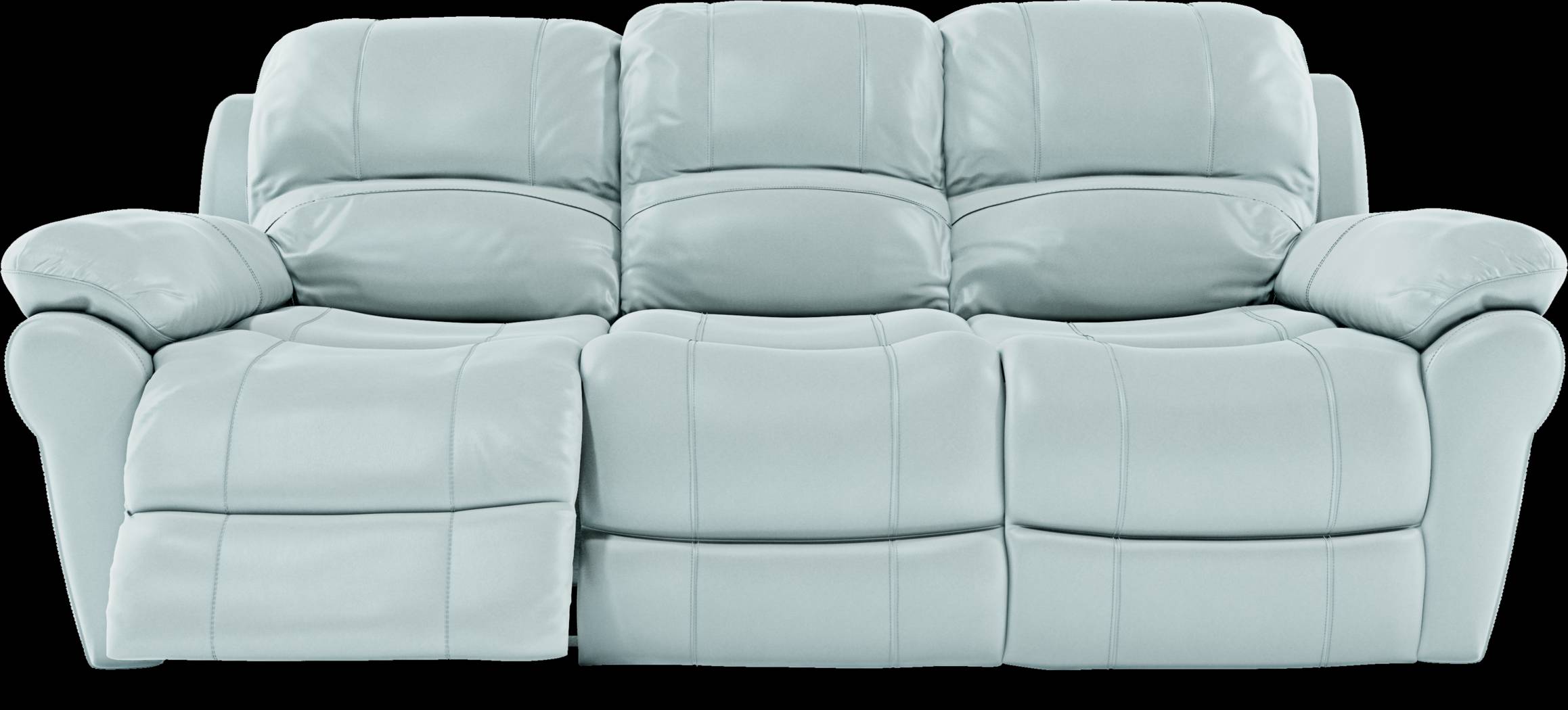 Vercelli Aqua Leather 7 Pc Living Room with Reclining Sofa - Thumbnail - Image 5
