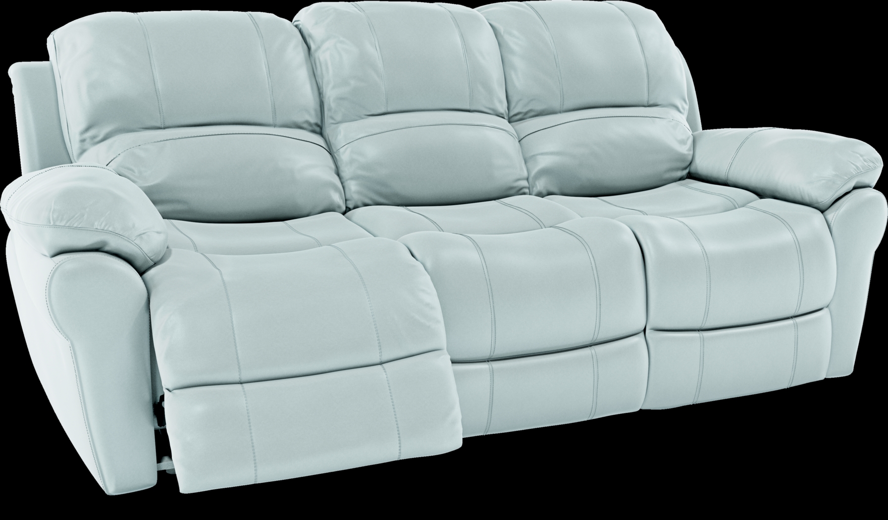 Vercelli Aqua Leather 7 Pc Living Room with Reclining Sofa - Thumbnail - Image 6