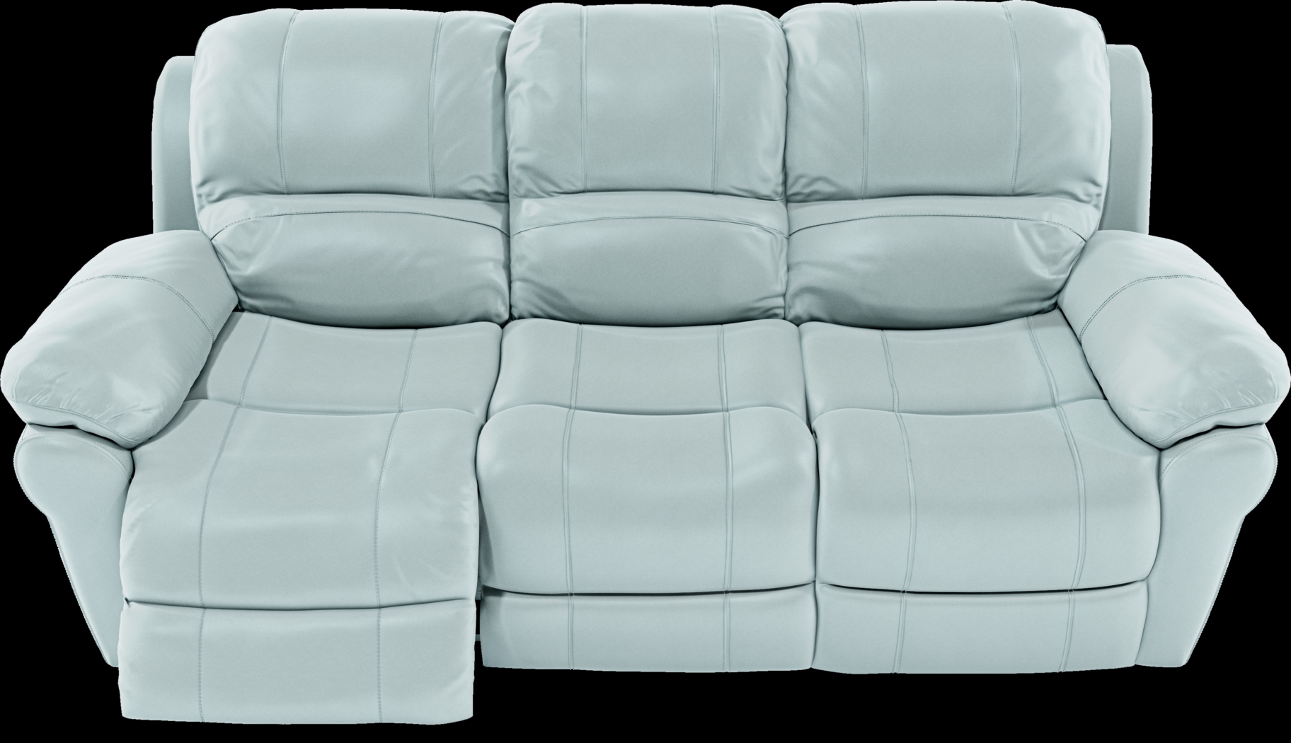 Vercelli Aqua Leather 7 Pc Living Room with Reclining Sofa - Thumbnail - Image 7