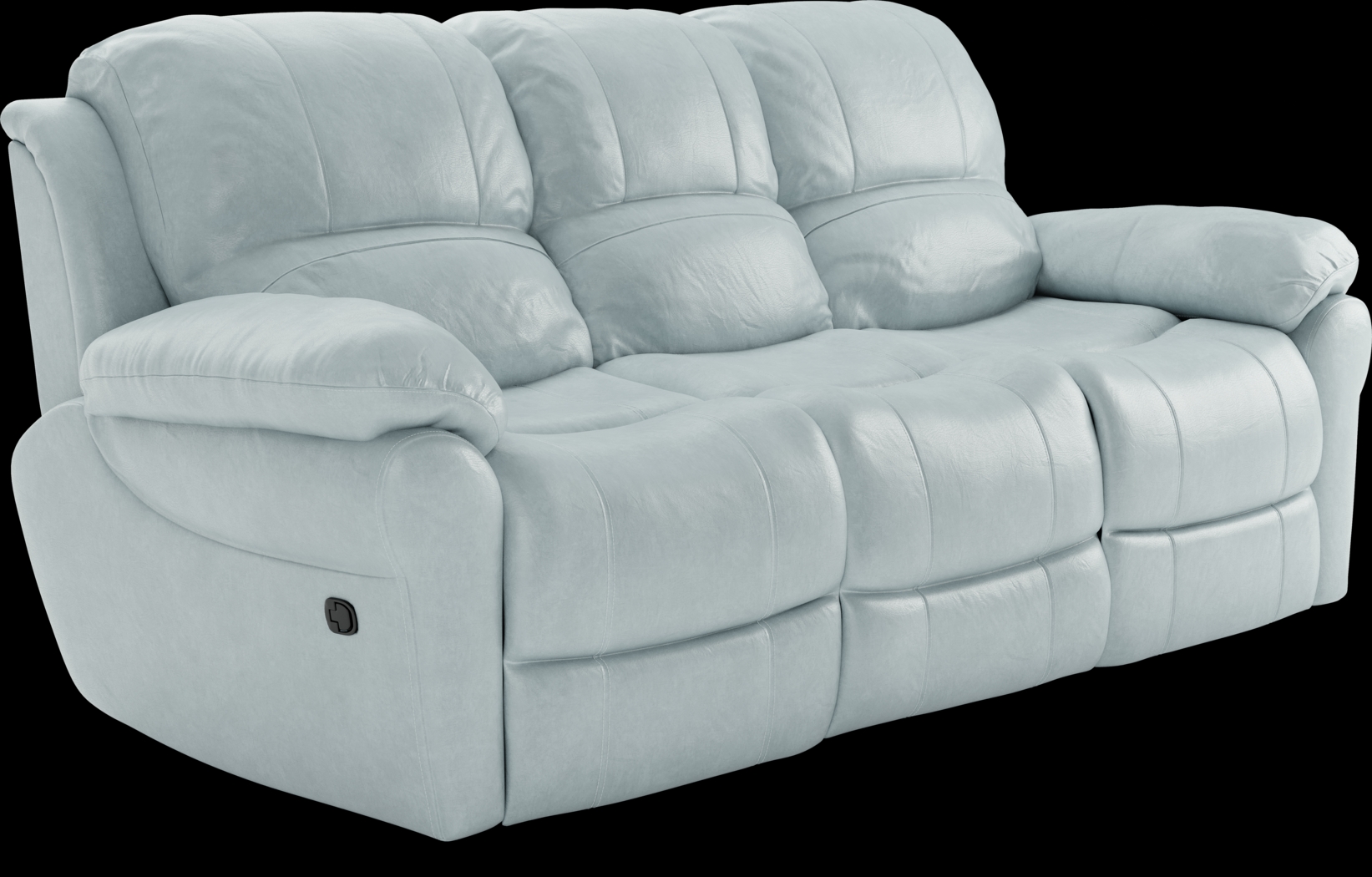 Vercelli Aqua Leather 7 Pc Living Room with Reclining Sofa - Thumbnail - Image 3