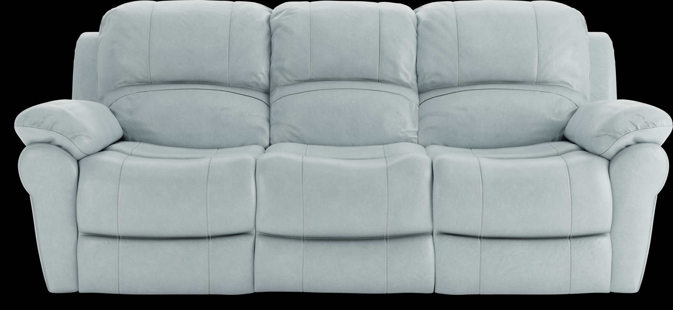 Vercelli Aqua Leather 7 Pc Living Room with Reclining Sofa - Thumbnail - Image 2