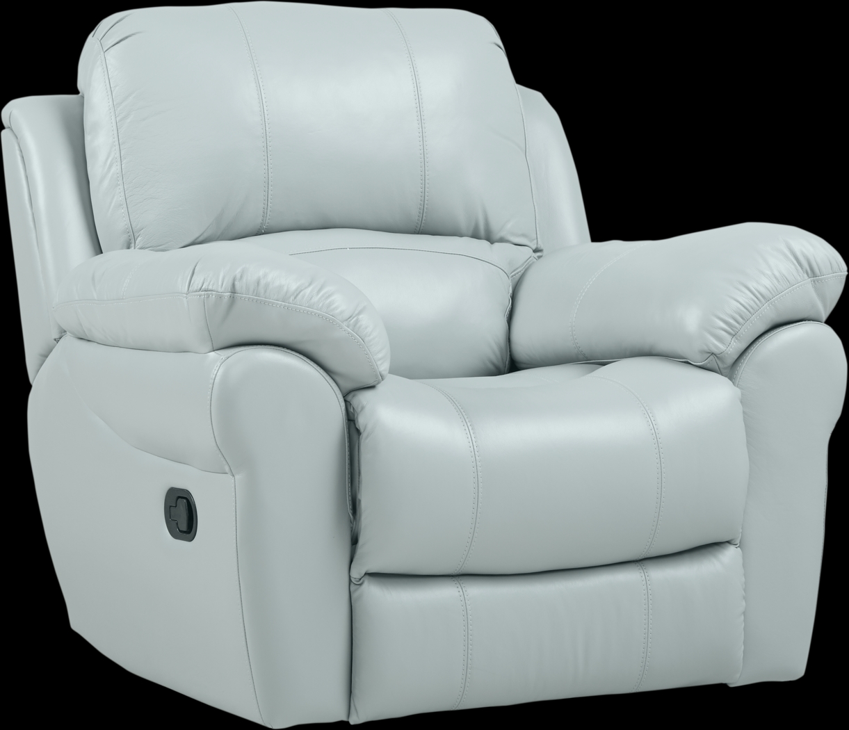 Vercelli Aqua Leather Rocker Recliner - Thumbnail - Image 1