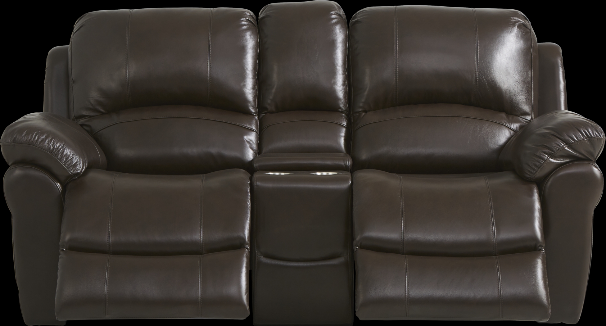 Vercelli Brown Leather Power Reclining Console Loveseat - Thumbnail - Image 2