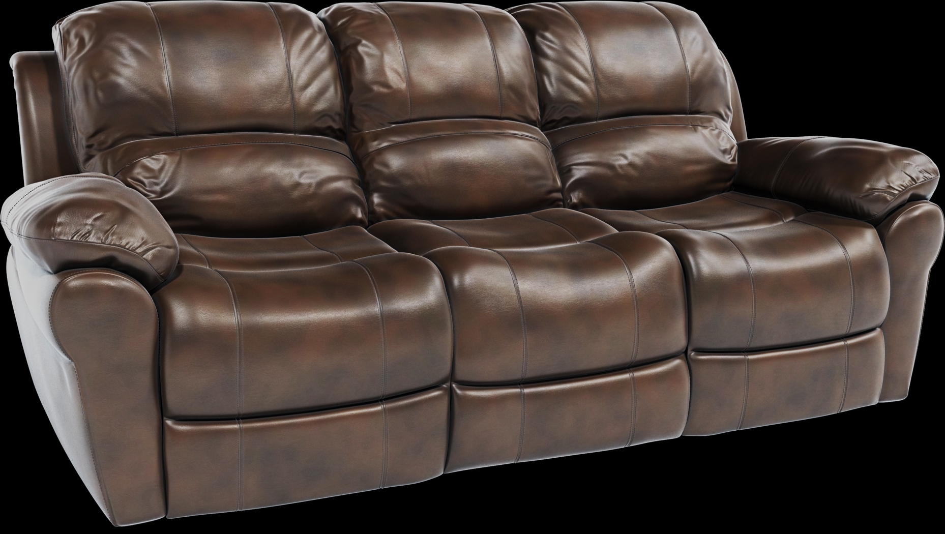 Vercelli Brown Leather Power Reclining Sofa - Thumbnail - Image 2