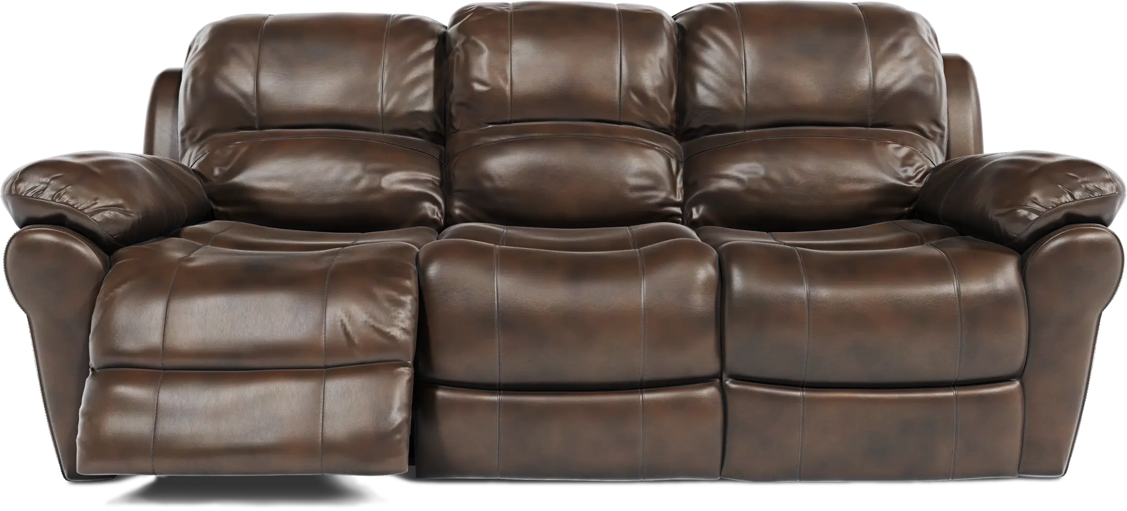 Vercelli Brown Leather Power Reclining Sofa - Image 5