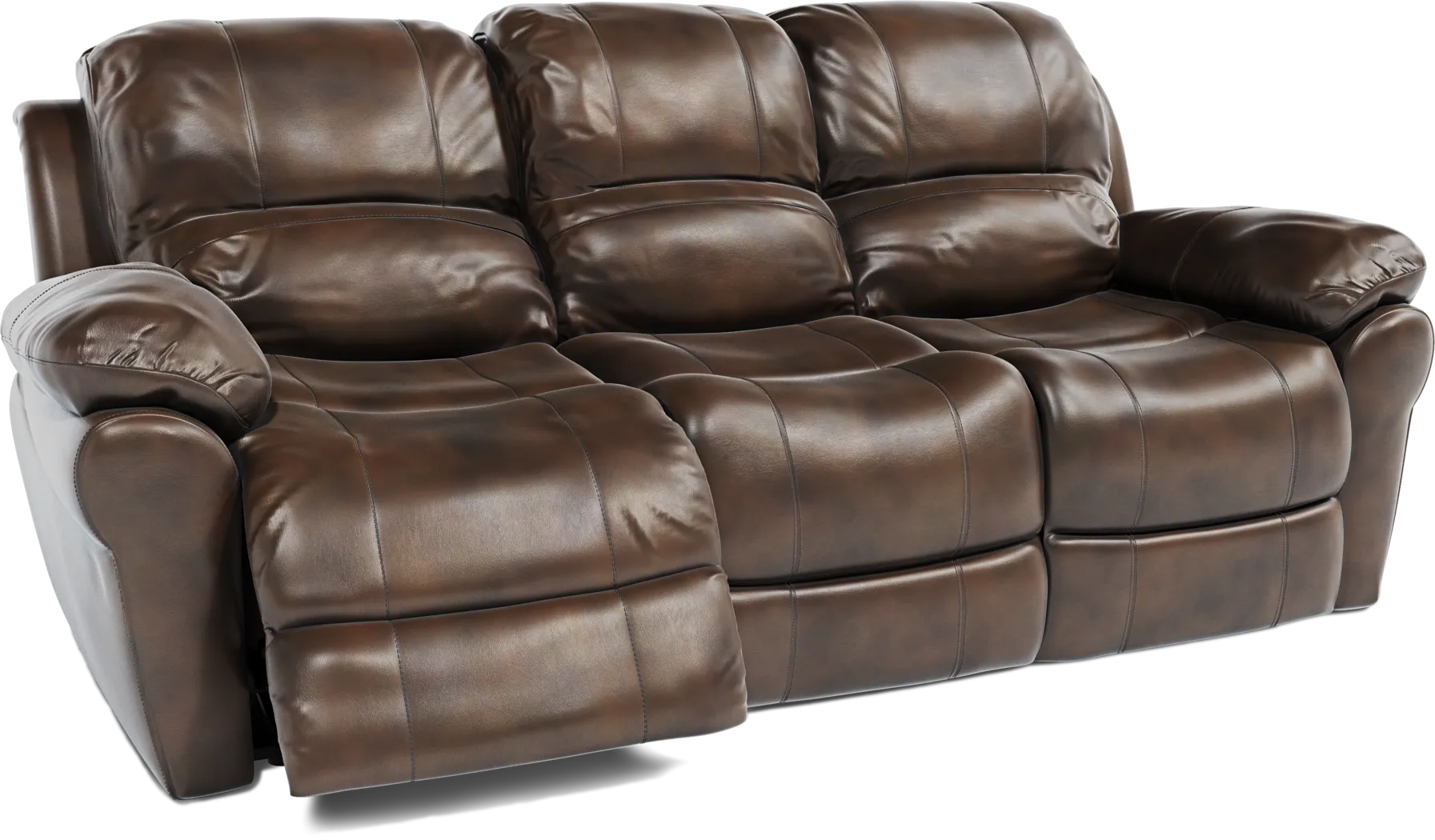 Vercelli Brown Leather Power Reclining Sofa - Image 6