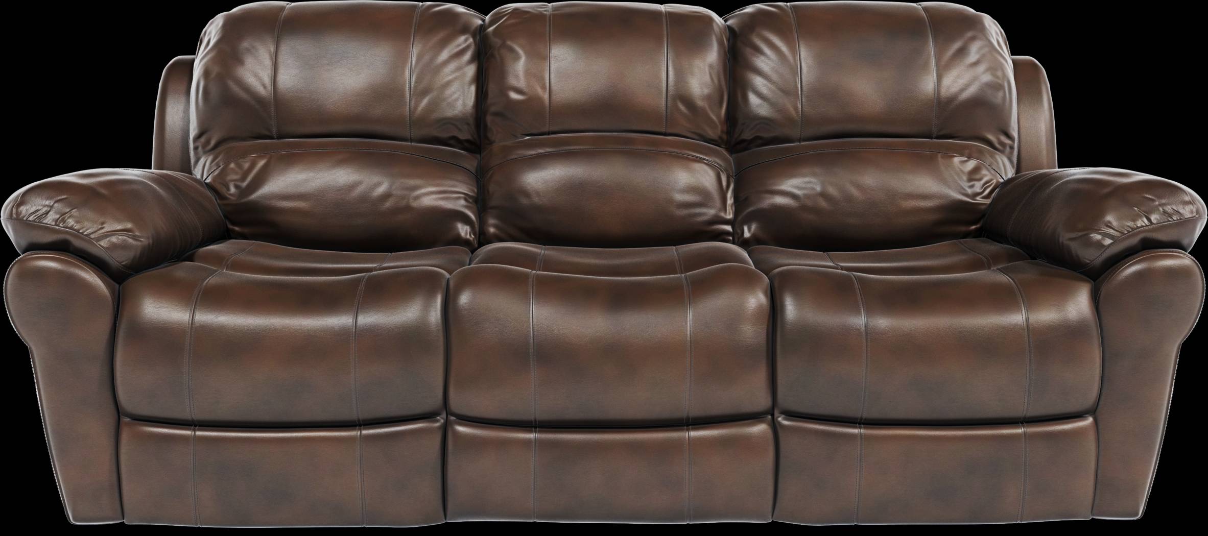 Vercelli Brown Leather Power Reclining Sofa - Thumbnail - Image 1