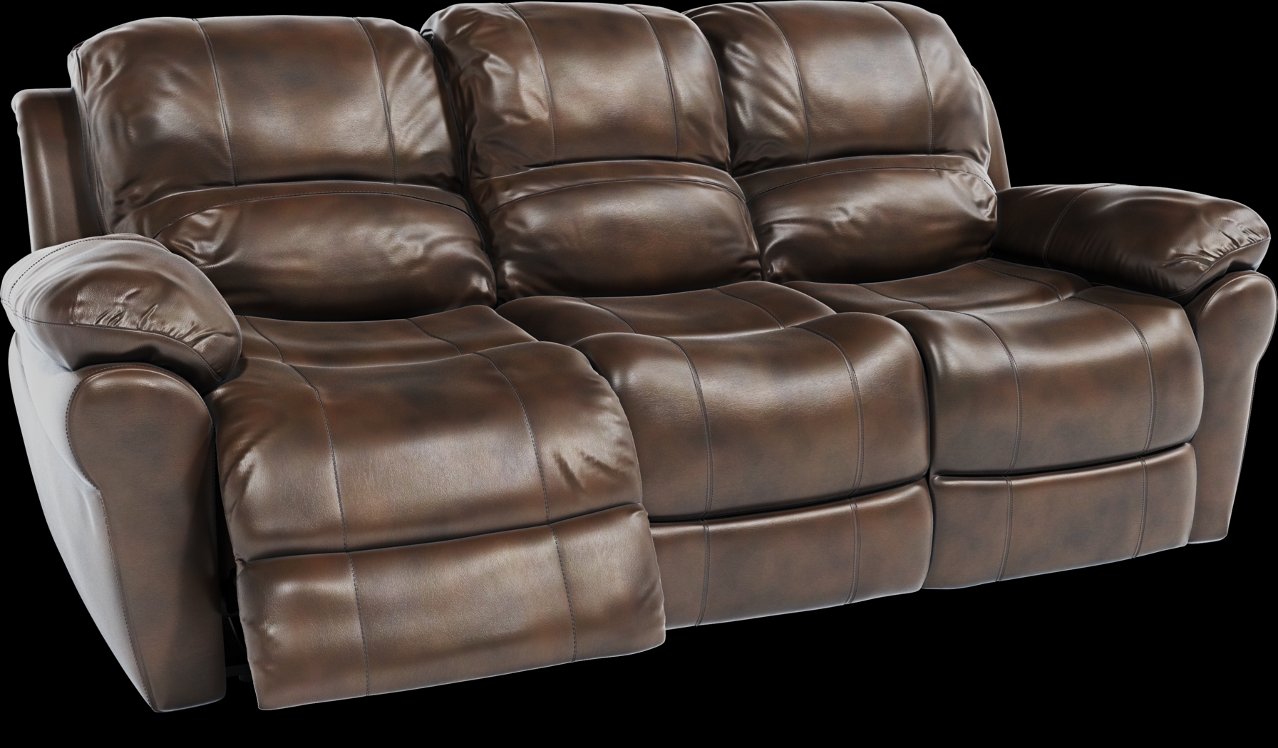 Vercelli Brown Leather 3 Pc Living Room with Reclining Sofa - Thumbnail - Image 7