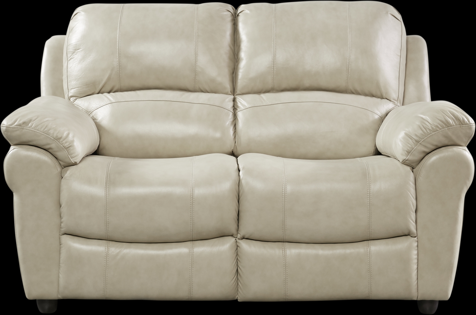 Vercelli Stone Leather Loveseat - Thumbnail - Image 1