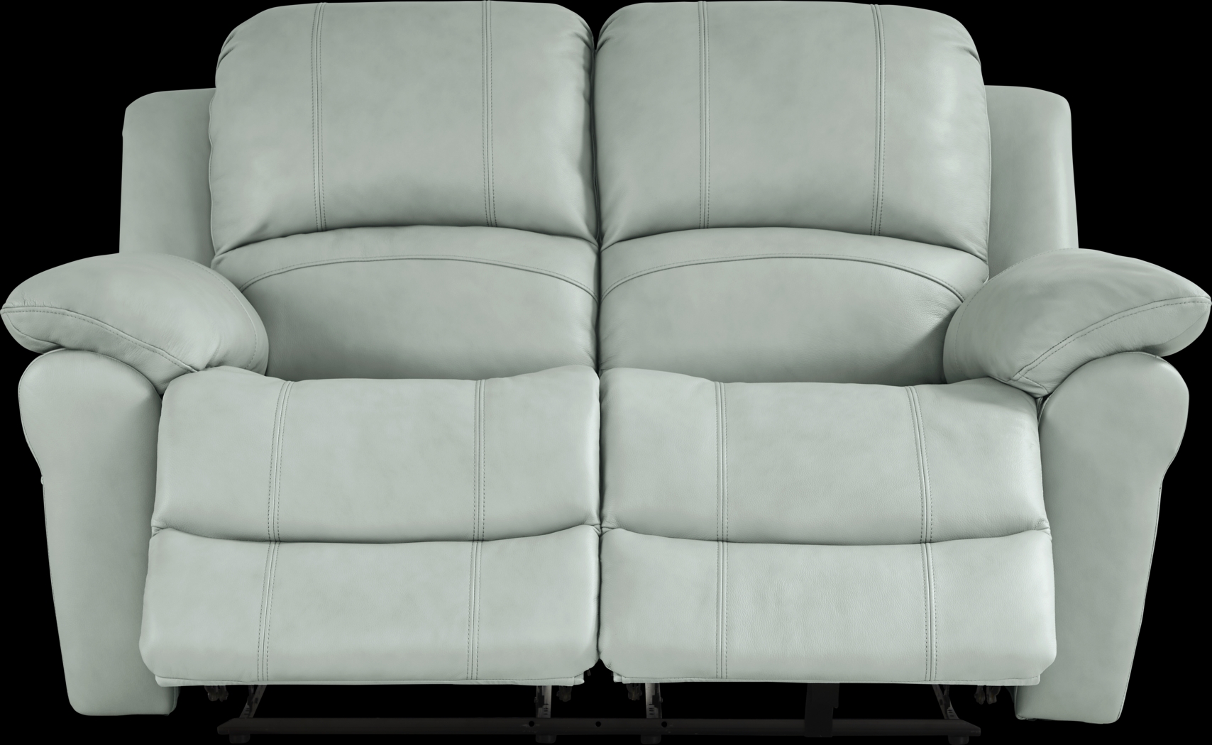 Vercelli Way Aqua Leather Reclining Loveseat - Thumbnail - Image 1