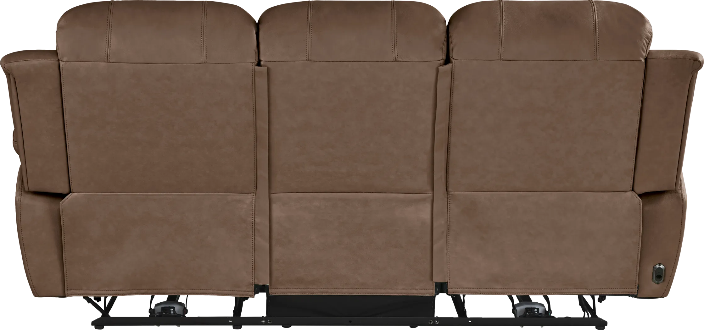 Vercelli Way Brown Leather Power Reclining Sofa - Thumbnail - Image 3