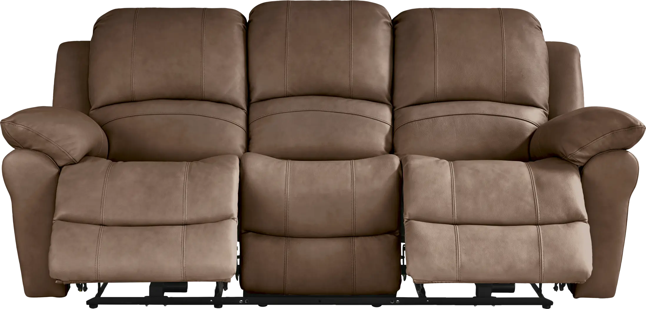 Vercelli Way Brown Leather Power Reclining Sofa - Thumbnail - Image 1