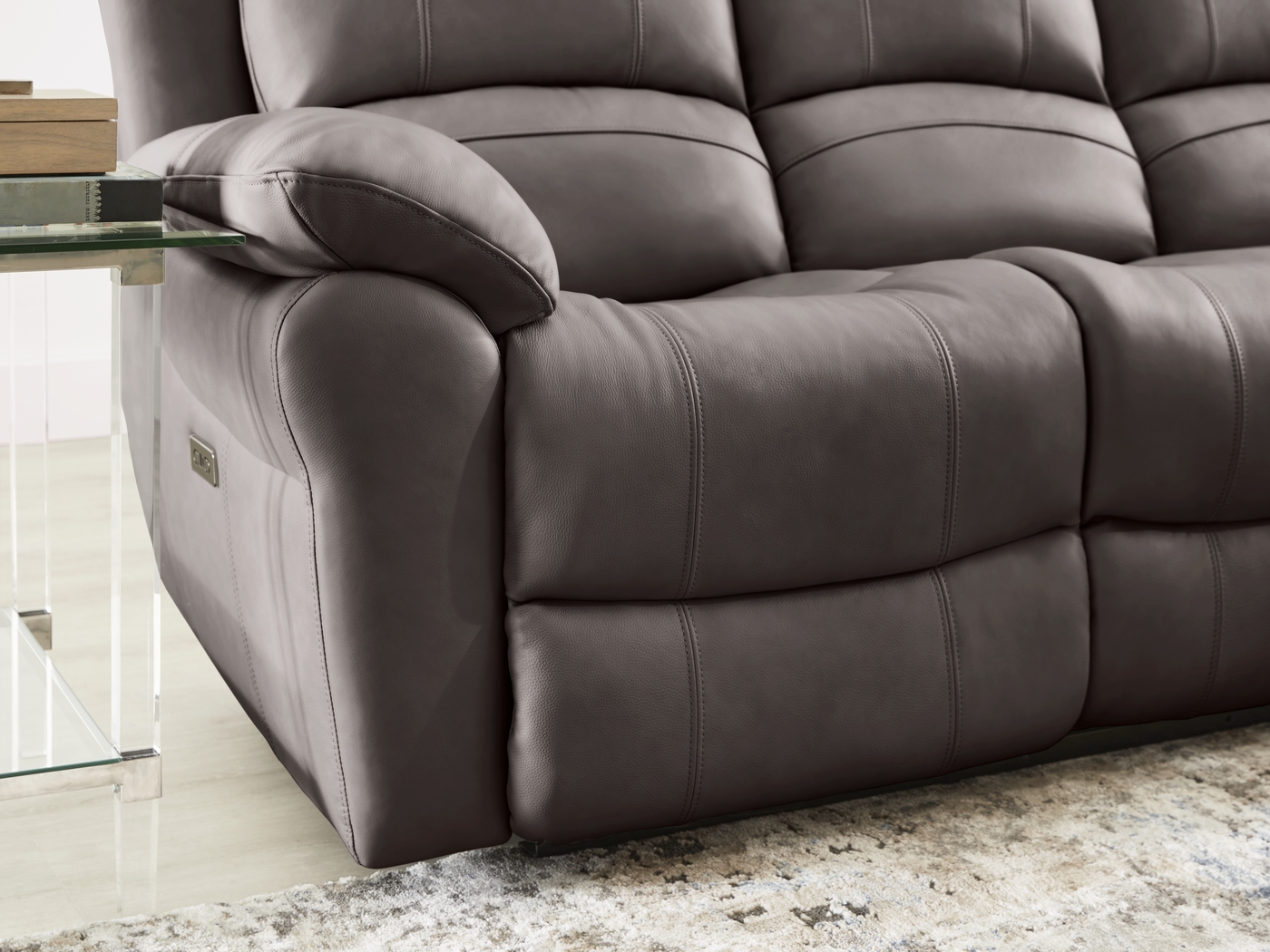 Vercelli Way Gray Leather 7 Pc Power Reclining Living Room - Thumbnail - Image 5