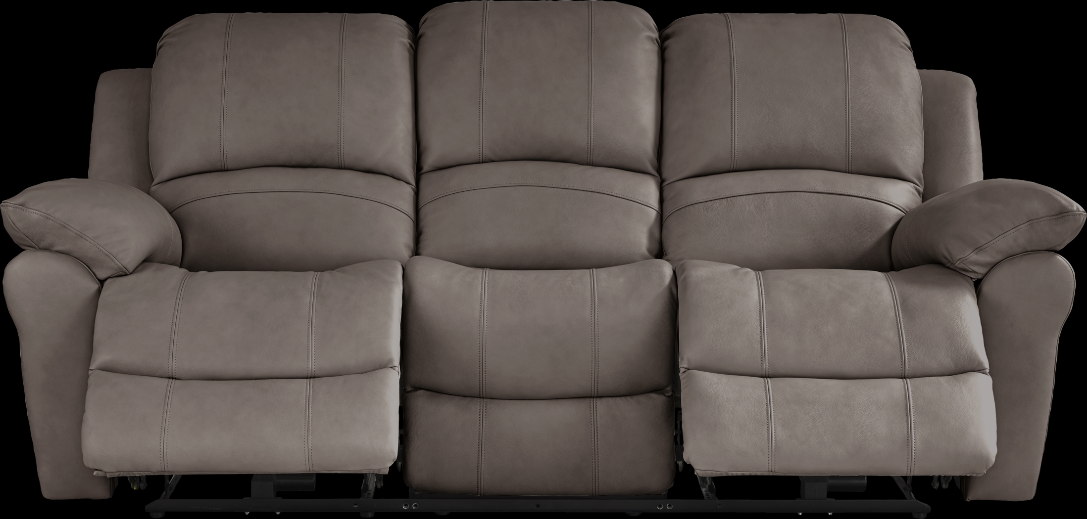 Vercelli Way Gray Leather Reclining Sofa - Thumbnail - Image 1