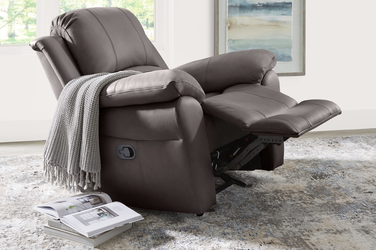Vercelli Way Gray Leather 8 Pc Reclining Living Room - Thumbnail - Image 10