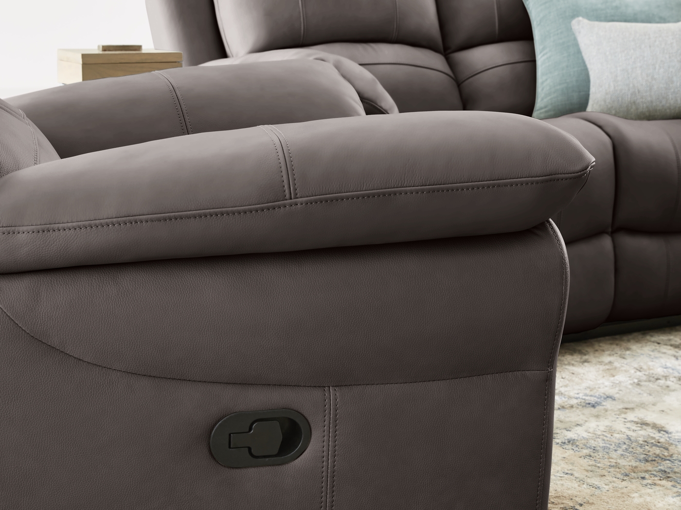 Vercelli Way Gray Leather 8 Pc Reclining Living Room - Thumbnail - Image 12