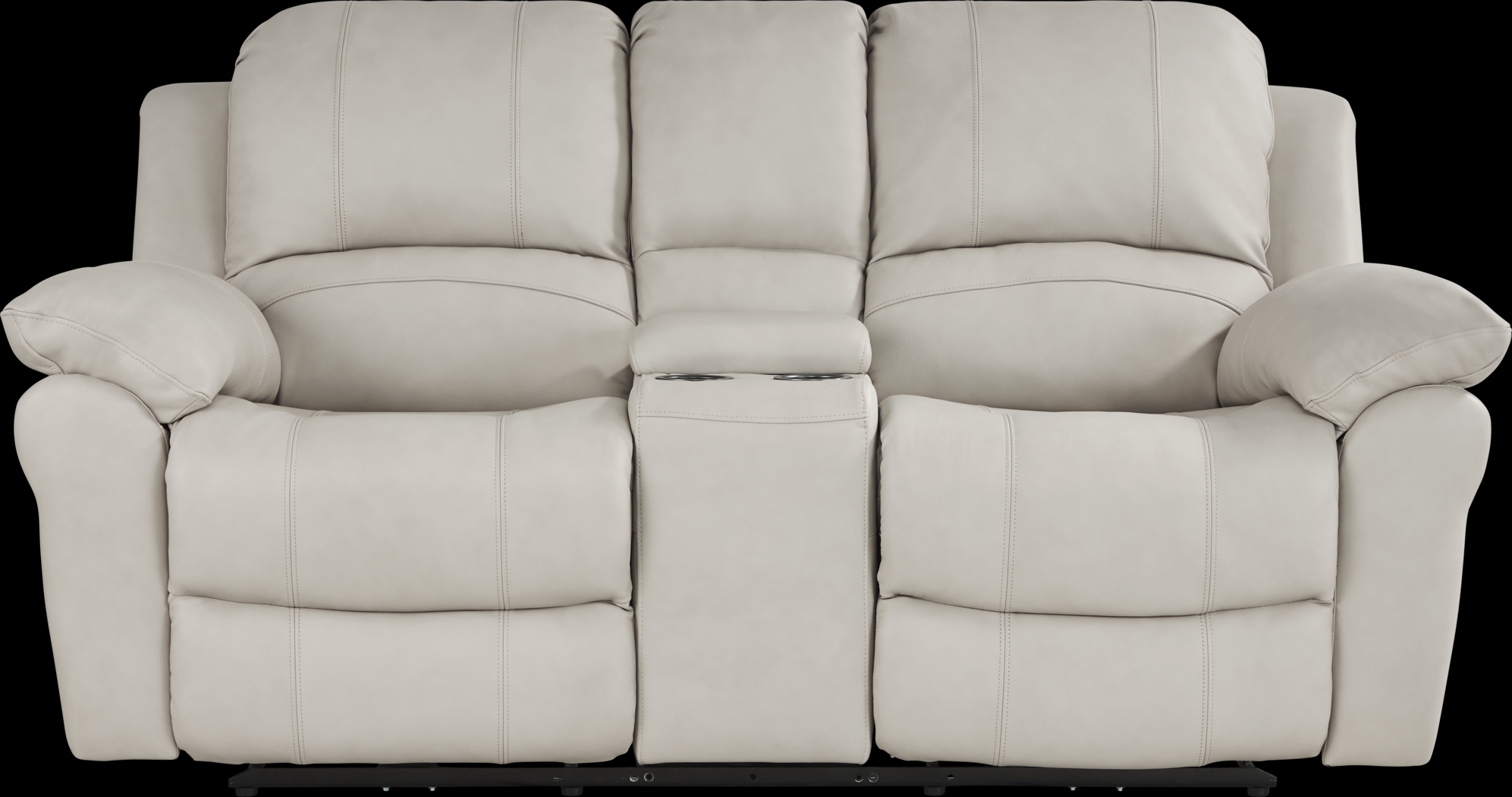 Vercelli Way Stone Leather Power Reclining Console Loveseat - Thumbnail - Image 2