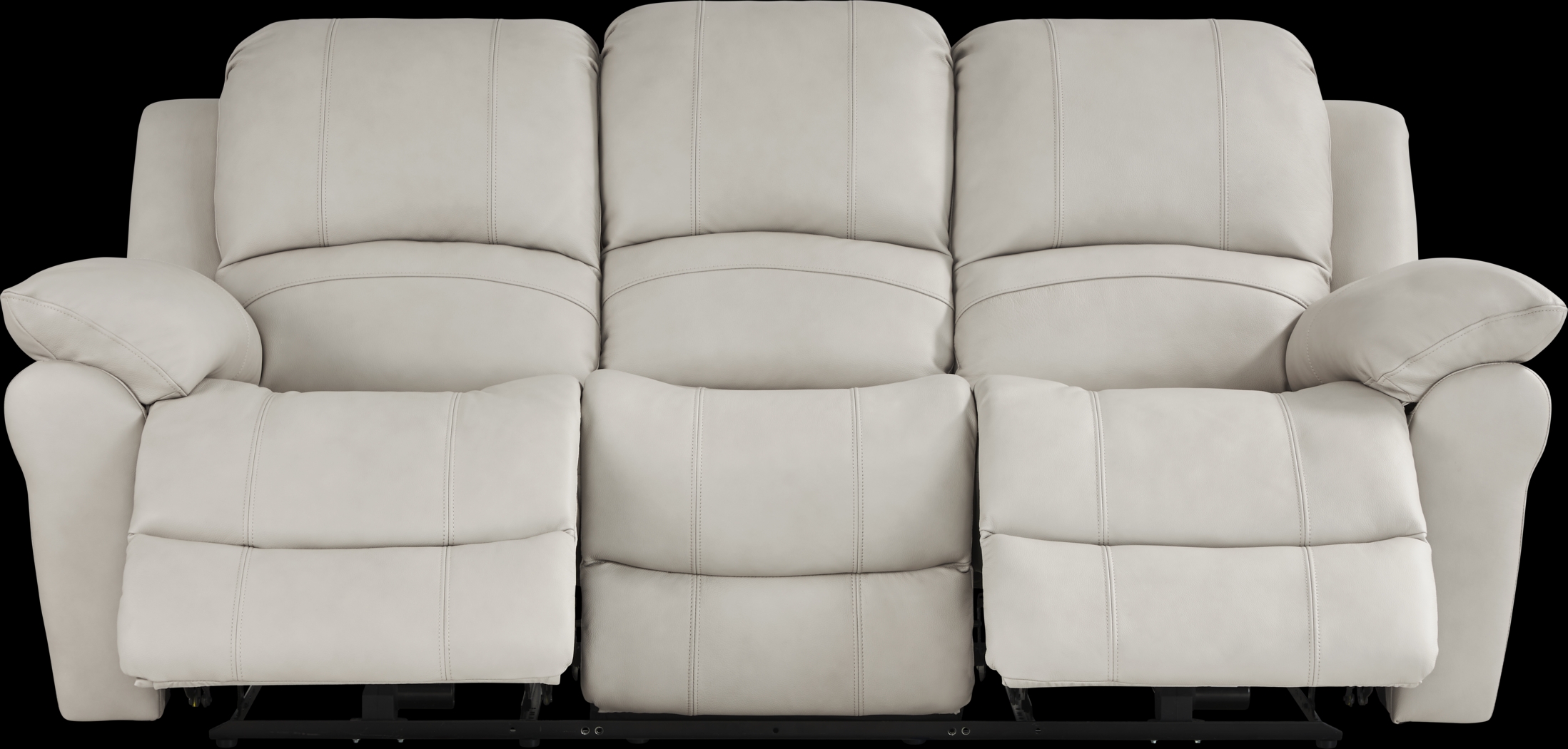 Vercelli Way Stone Leather Reclining Sofa - Thumbnail - Image 1