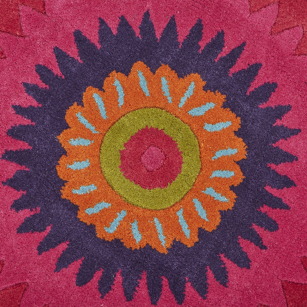 Verdare Pink/Multi 7'9 Round Rug - Thumbnail - Image 7