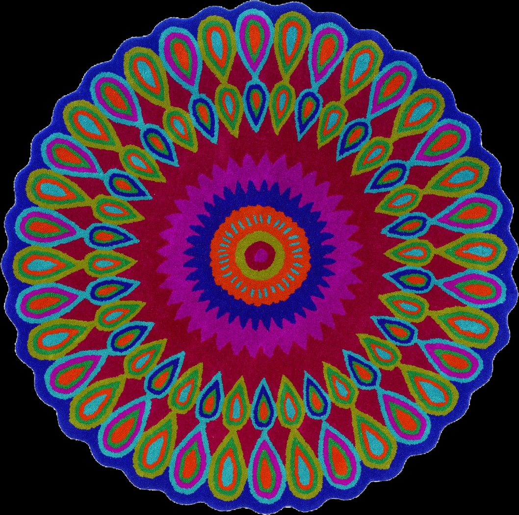 Verdare Pink/Multi 7'9 Round Rug - Thumbnail - Image 1