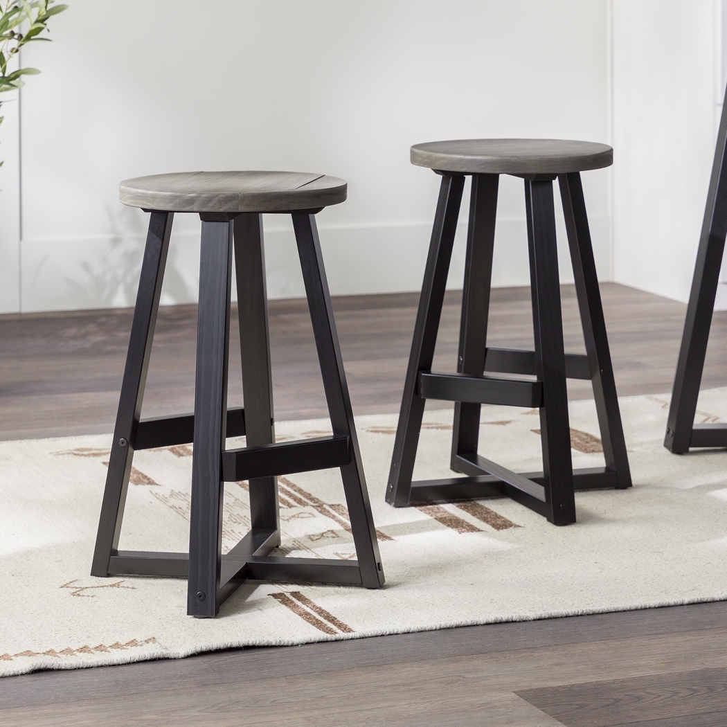 Verdenbruk Gray Counter Height Stool, set of 2 - Thumbnail - Image 2