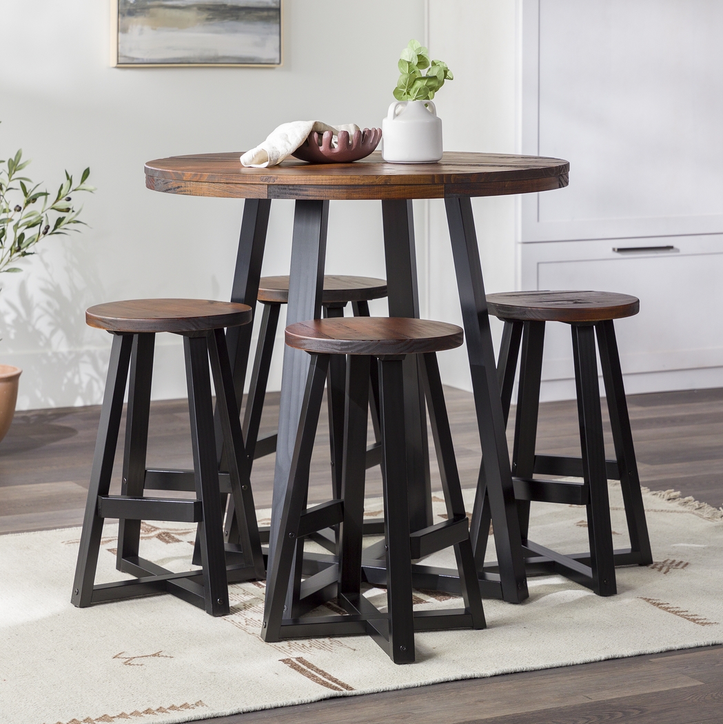 Verdenbruk Mahogany Counter Height 5pc Dining Set - Thumbnail - Image 2