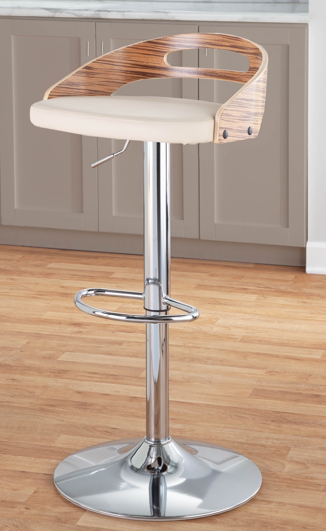 Verhaven III Cream Adjustable Barstool, Set of 2 - Thumbnail - Image 4