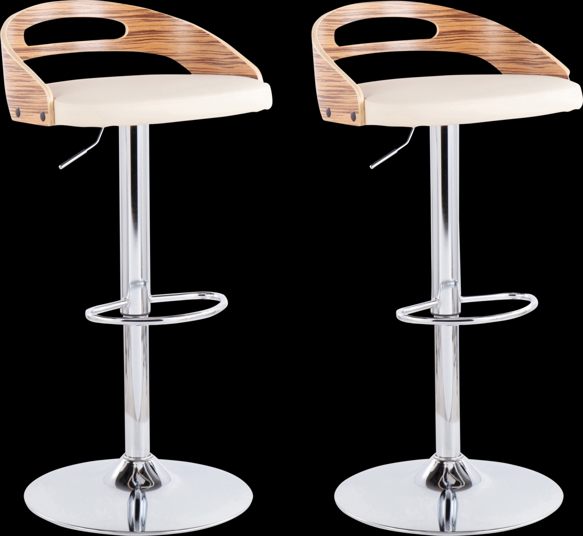 Verhaven III Cream Adjustable Barstool, Set of 2 - Thumbnail - Image 1
