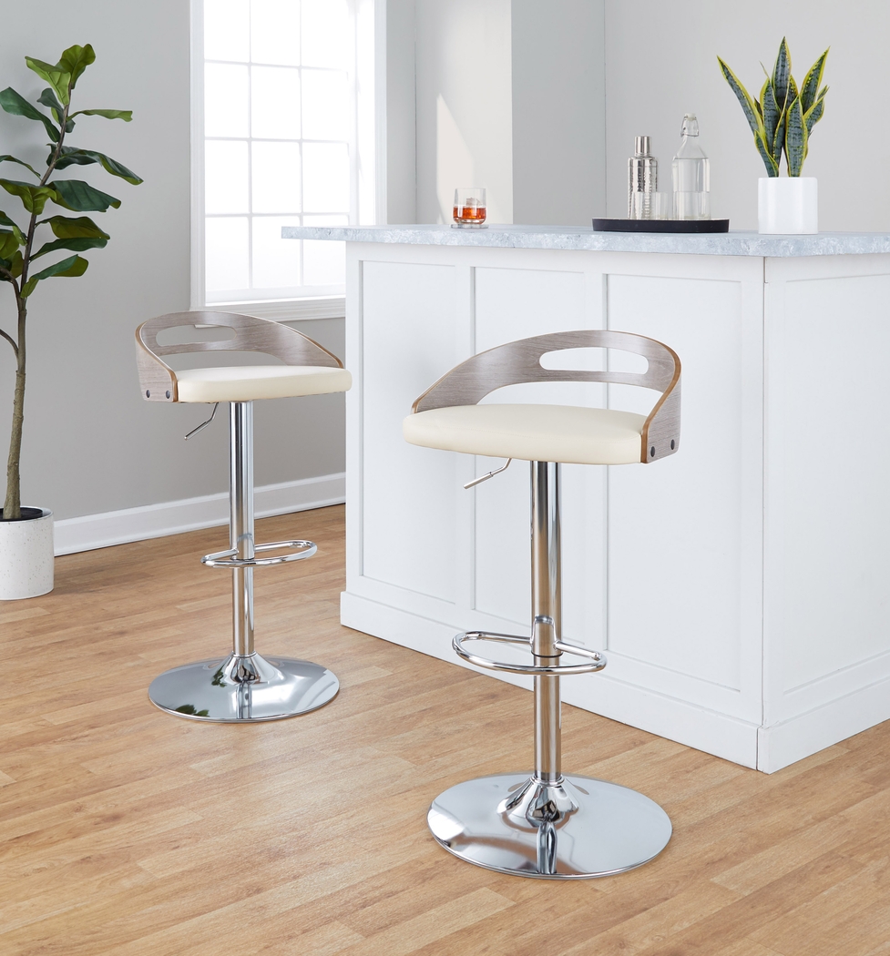 Verhaven IV Cream Adjustable Barstool, Set of 2 - Thumbnail - Image 3