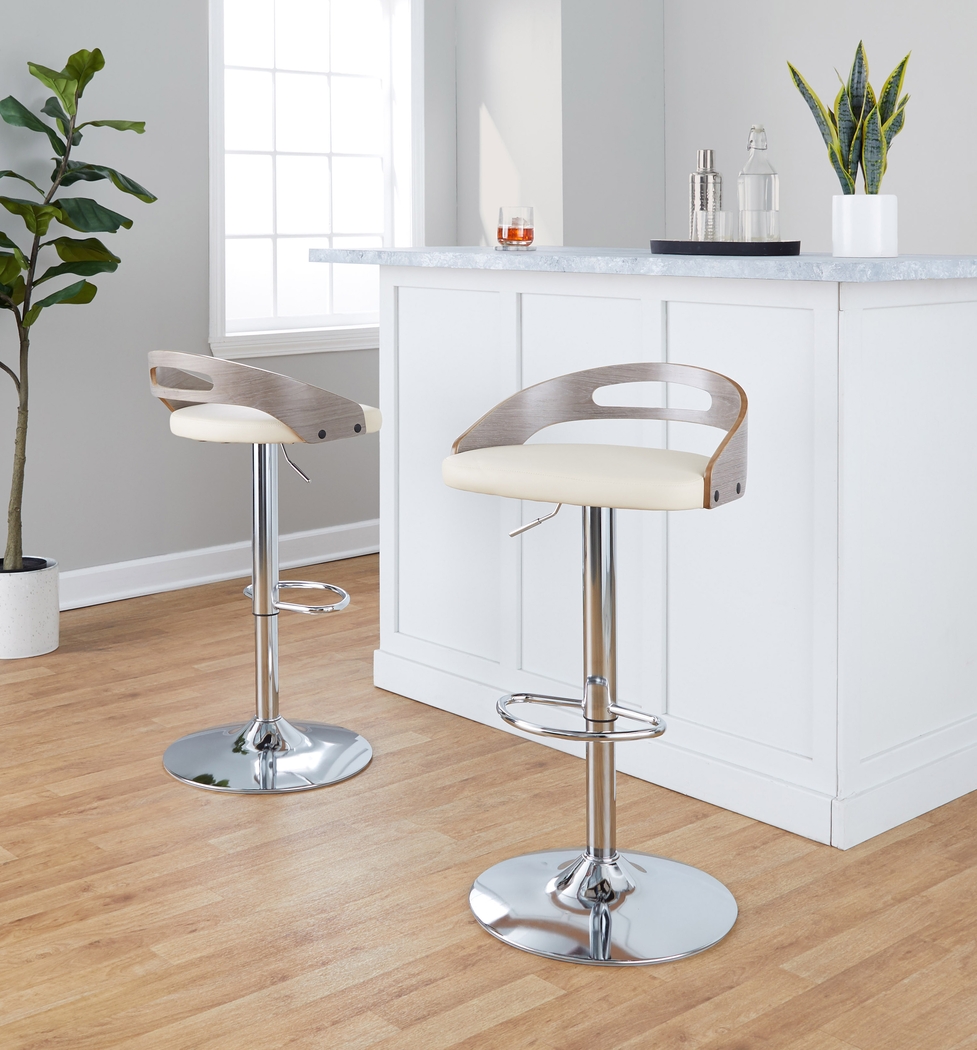 Verhaven IV Cream Adjustable Barstool, Set of 2 - Thumbnail - Image 4