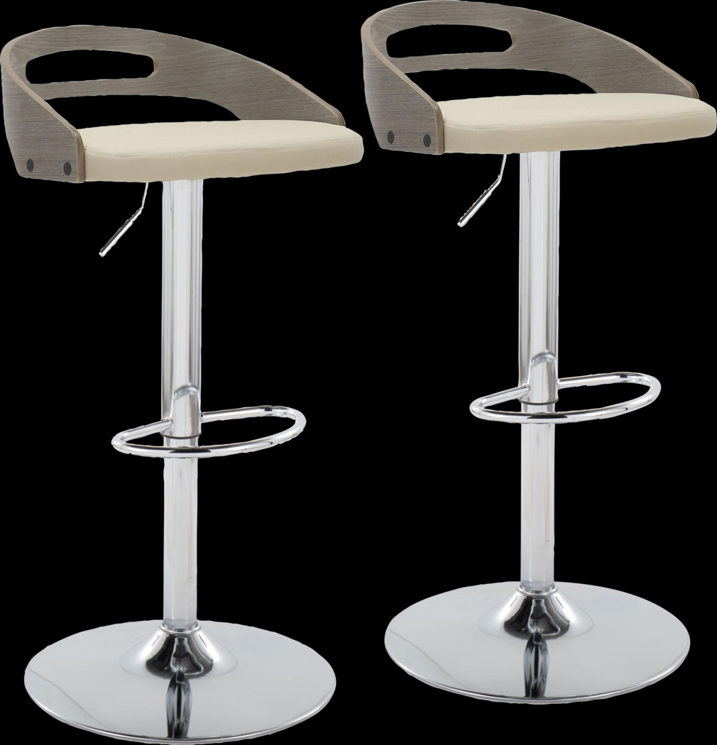 Verhaven IV Cream Adjustable Barstool, Set of 2 - Thumbnail - Image 1