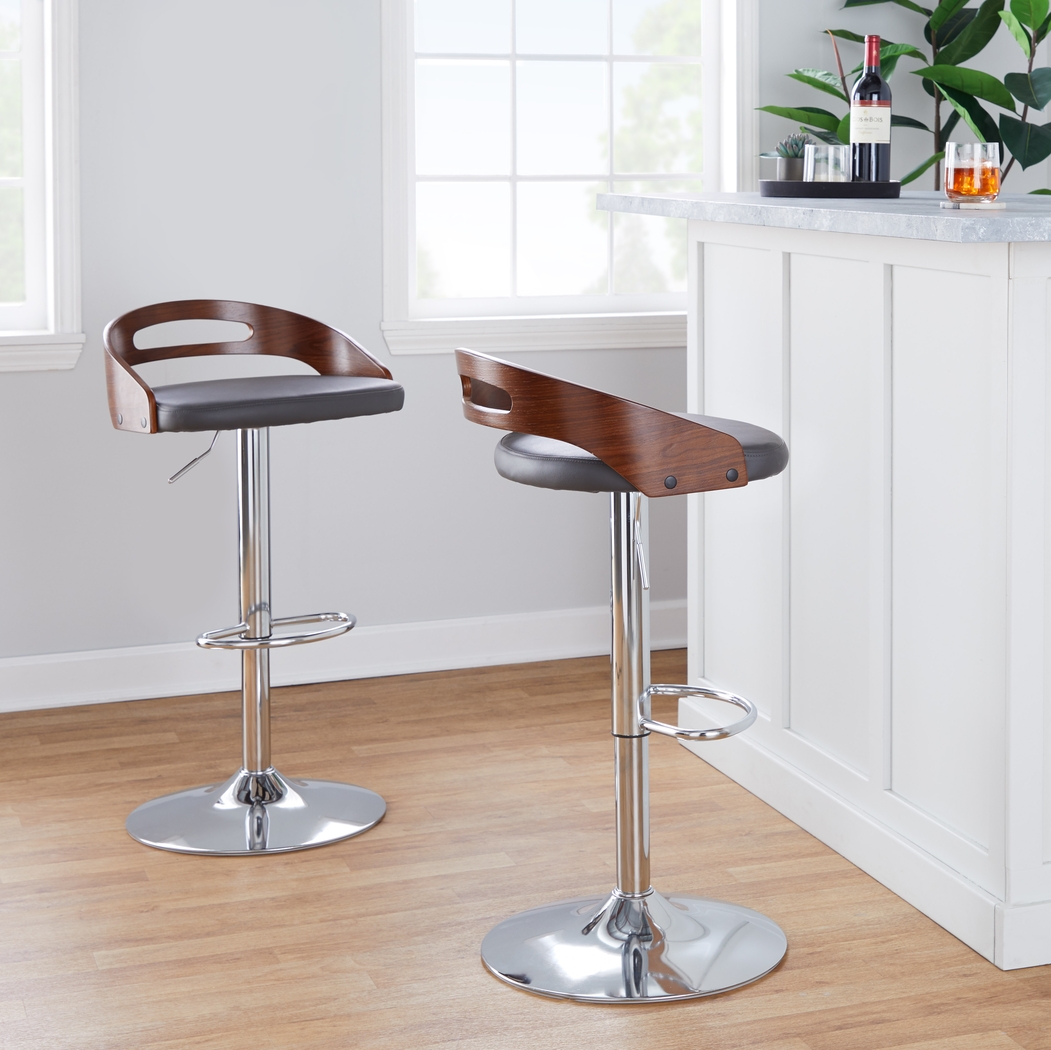 Verhaven V Gray Adjustable Barstool, Set of 3 - Thumbnail - Image 3