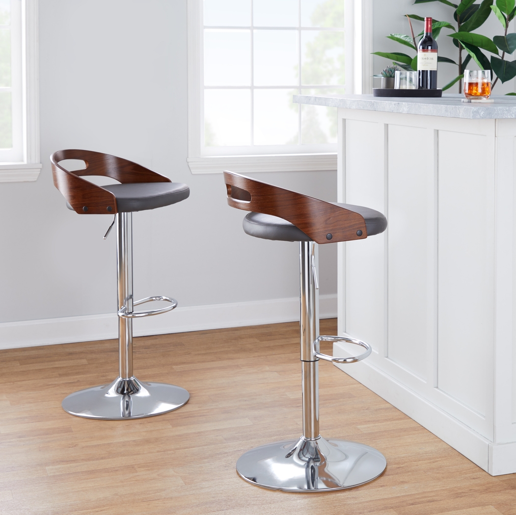 Verhaven V Gray Adjustable Barstool, Set of 3 - Thumbnail - Image 4