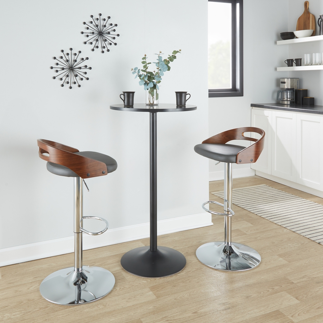 Verhaven V Gray Adjustable Barstool, Set of 3 - Thumbnail - Image 6