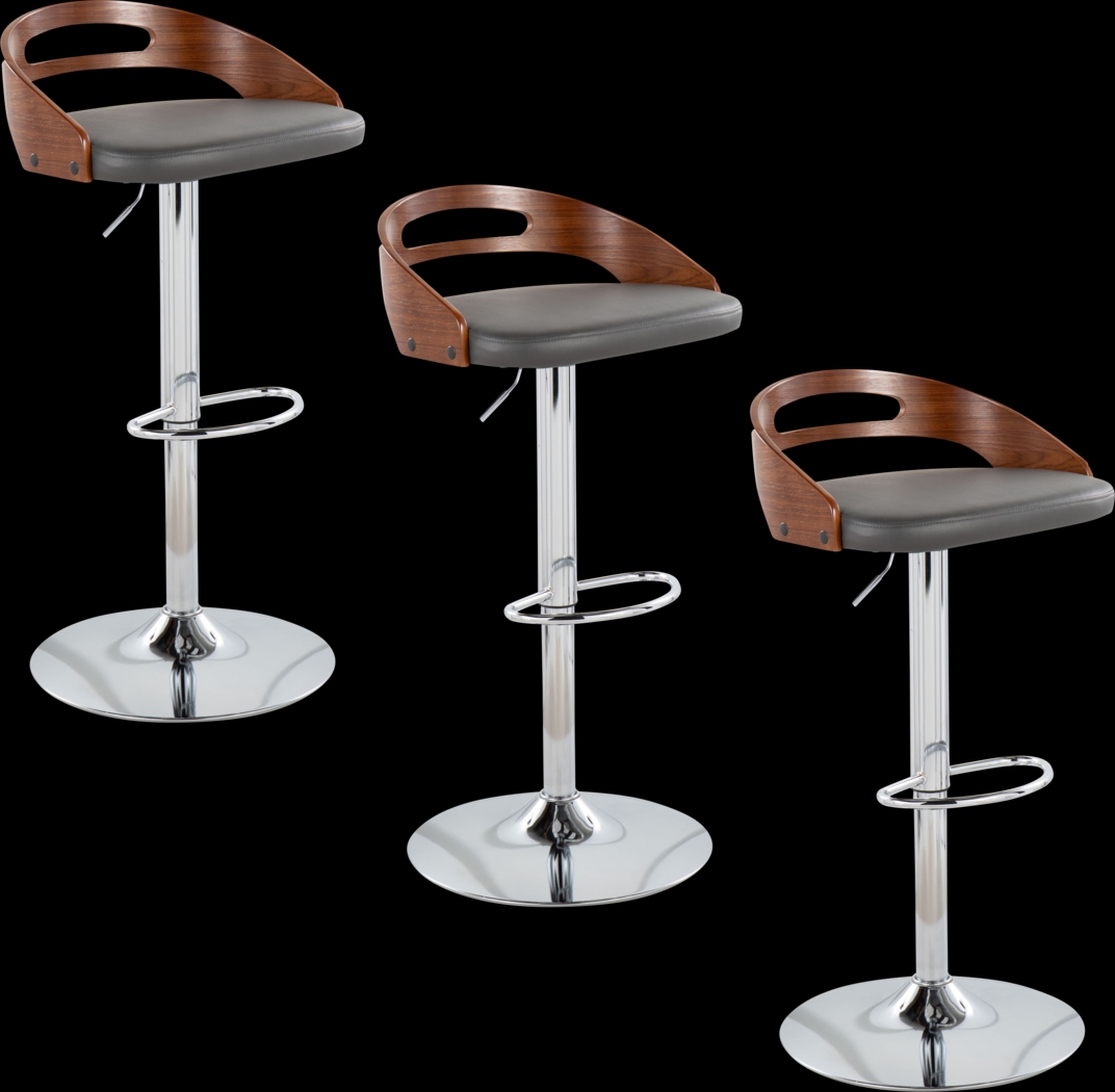 Verhaven V Gray Adjustable Barstool, Set of 3 - Thumbnail - Image 1