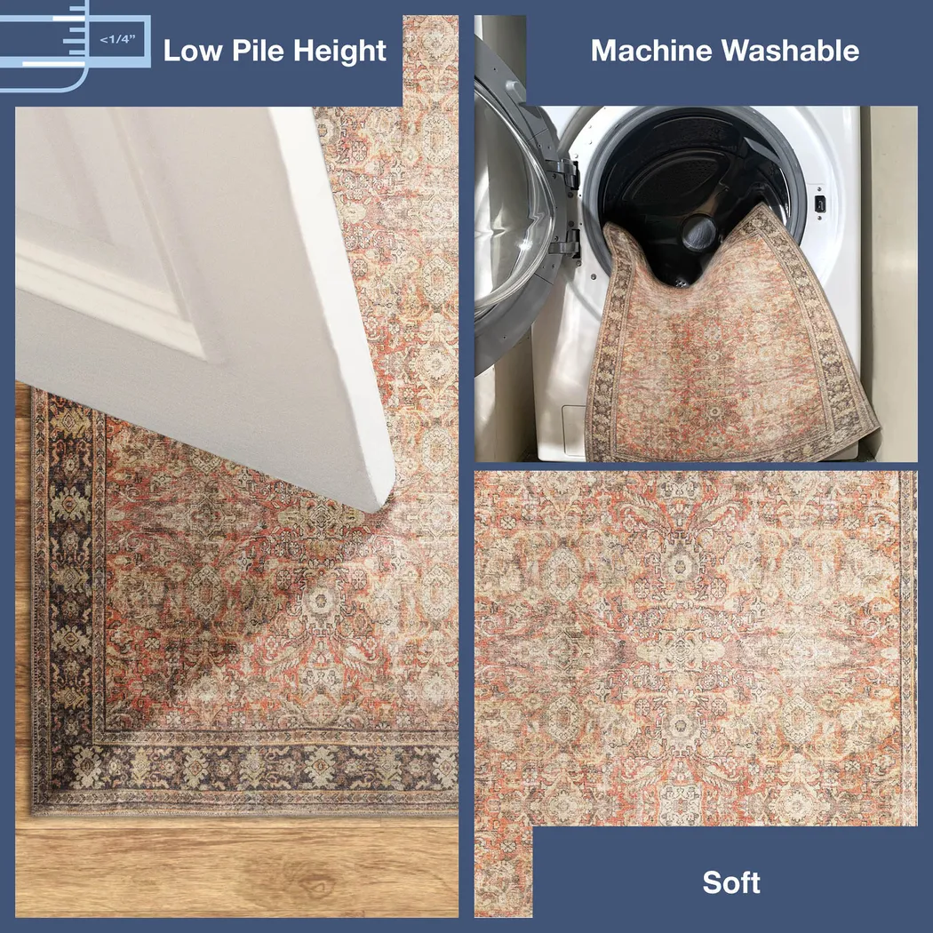 Veris Blush 6'3 x 9'6 Machine Washable Rug - Thumbnail - Image 4