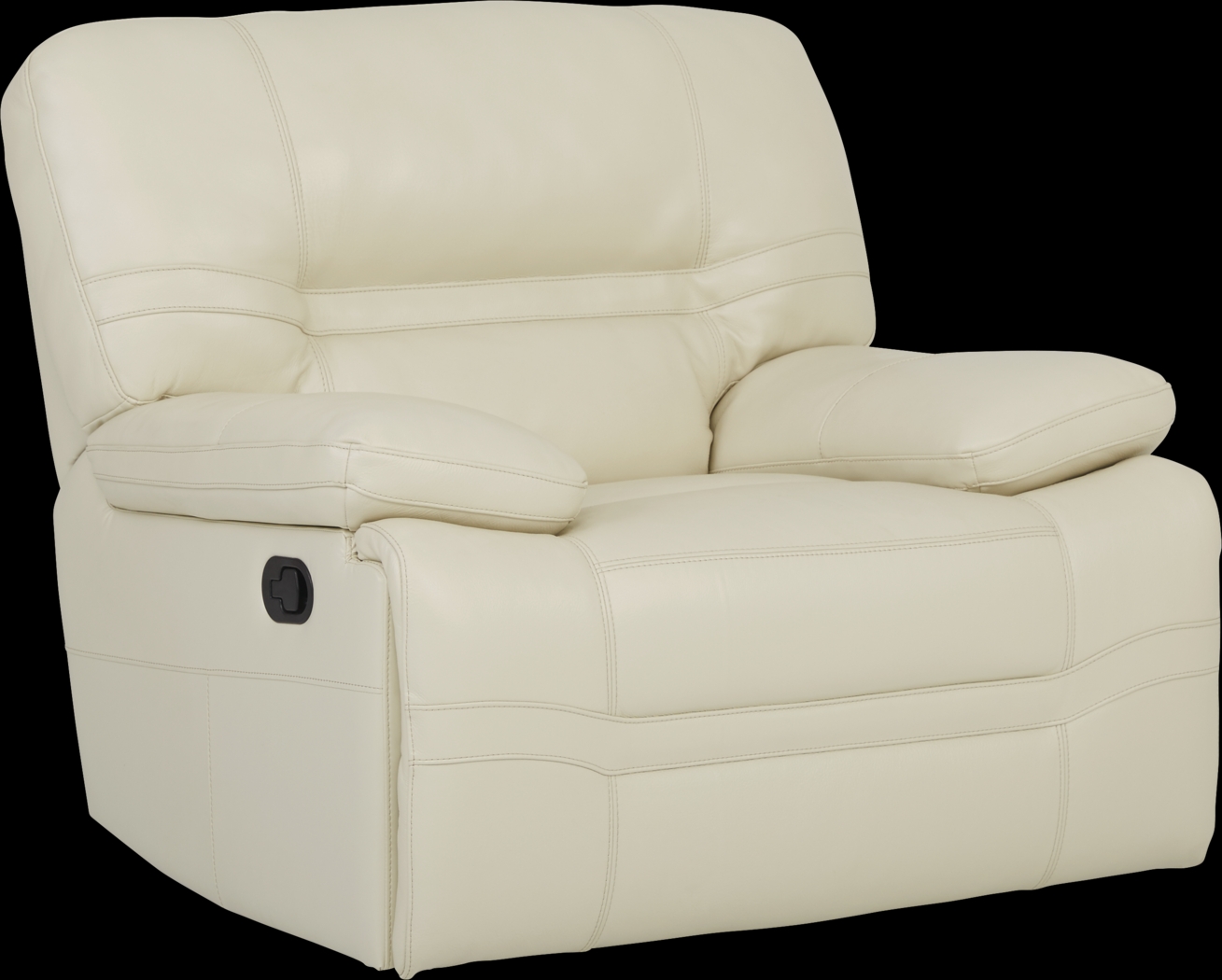 Vernazza Beige Leather Glider Recliner - Thumbnail - Image 1